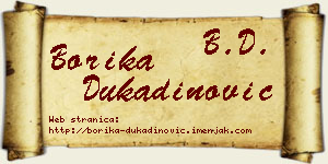 Borika Dukadinović vizit kartica